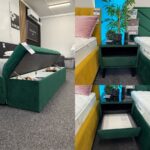 Zestaw: Łóżko Hauss Alma 160x200 z pojemnikiem, pufa, szafka nocna - OUTLET - obrazek 4